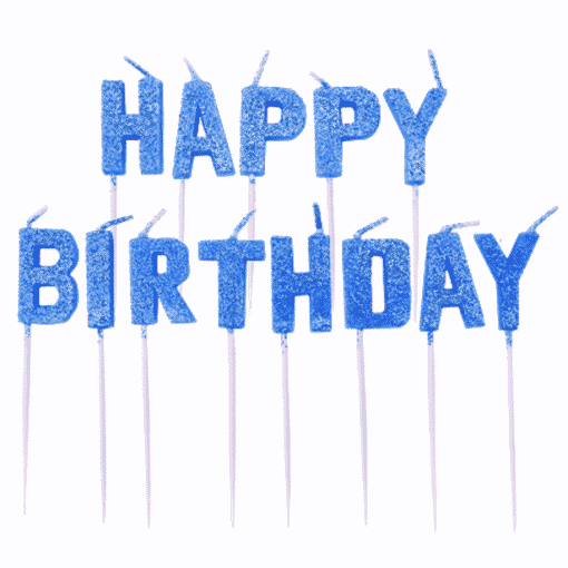 Blue Happy Birthday Pick Birthday Cake Candles