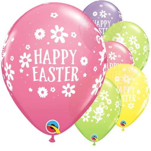 Easter Bunnies & Daisies Printed Latex Balloons