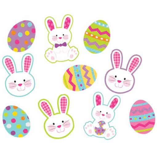 Easter Bunny Mini Glitter Card Cutout Decorations