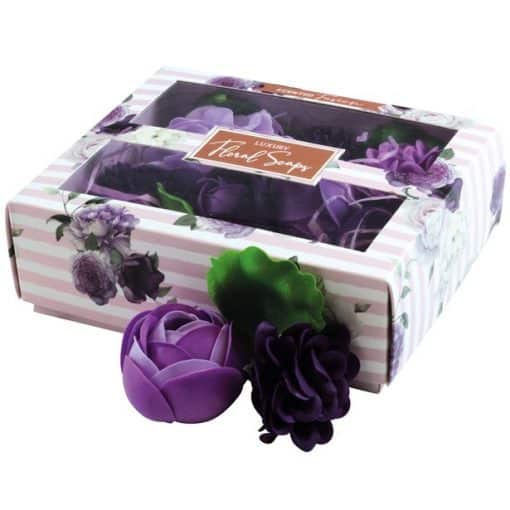 Luxury Boxed Scented Purple Floral Soaps