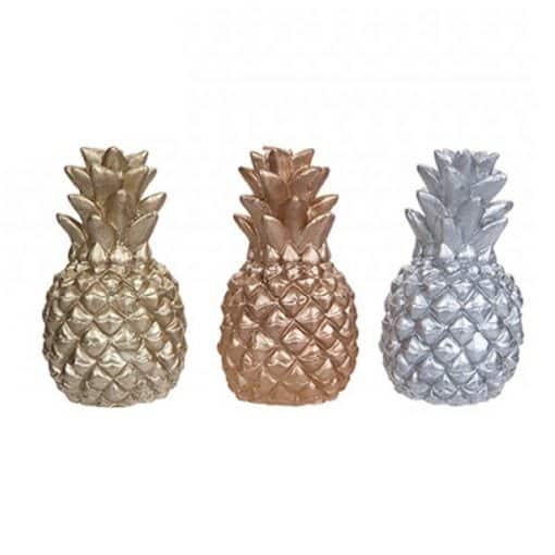 Metallic Pineapple Candle