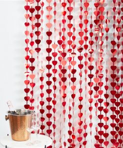 Red Heart Fringe Curtain