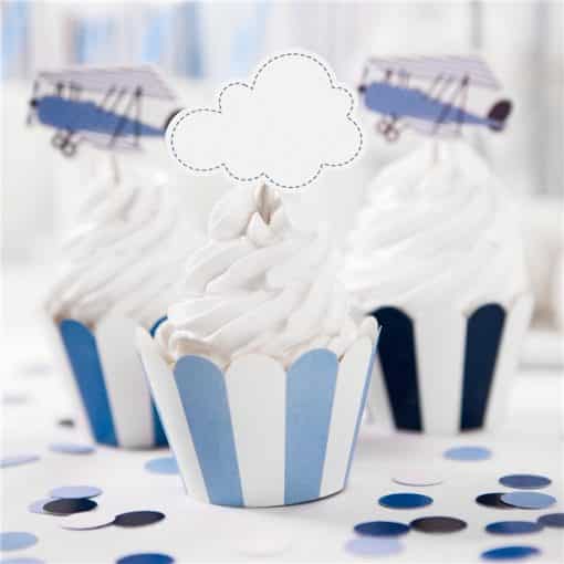 Blue Stripe Cupcake Wrappers