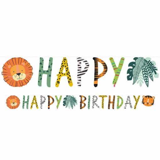 Get Wild Safari Party 'Happy Birthday' Banner