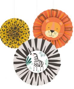 Get Wild Safari Party Paper Fan Decorations