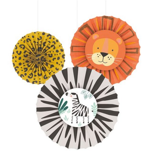 Get Wild Safari Party Paper Fan Decorations