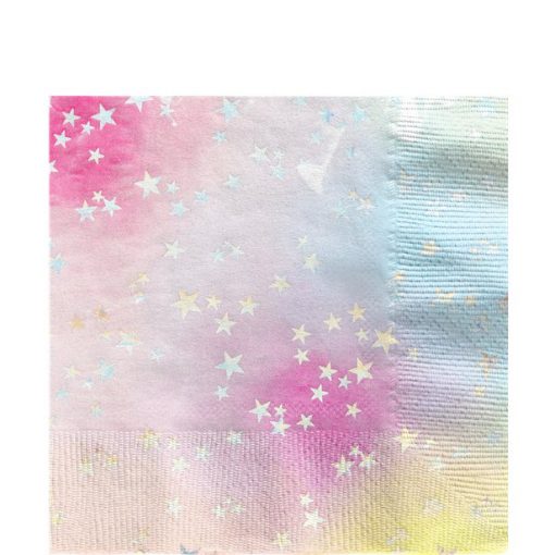 Girls Rule Iridescent Starry Party Paper Napkin