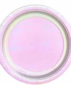 Girls Rule Iridescent Paper Party Plates