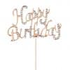 Rose Gold & Diamante Happy Birthday Cake Topper