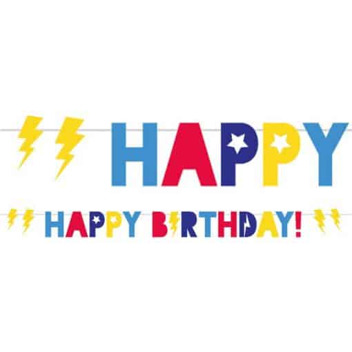 Superhero Party 'Happy Birthday' Banner