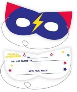 Superhero Party Invitation Masks