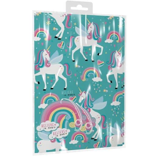 Unicorn 2 Sheets of Wrapping Paper & Tags