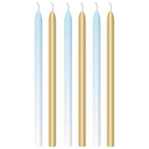 1st Birthday Blue & Gold Tall Candles