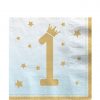 1st Birthday Blue Paper Napkins