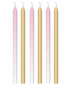 1st Birthday Pink & Gold Tall Candles