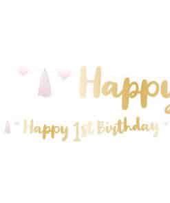 1st Birthday Pink Letter Banner