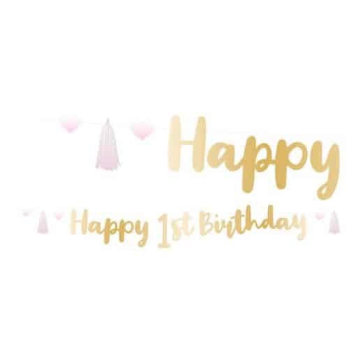 1st Birthday Pink Letter Banner