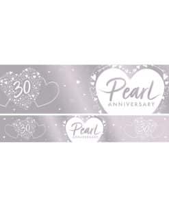 30th Pearl Wedding Anniversary Foil Banner