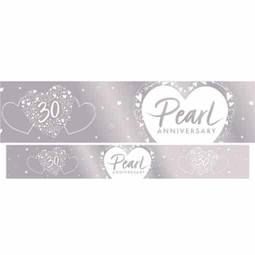 30th Pearl Wedding Anniversary Foil Banner