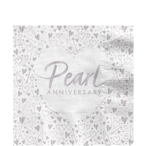 30th Pearl Wedding Anniversary Napkins