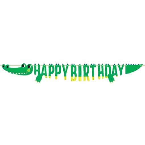 Alligator Party Shaped Happy Birthday Banner