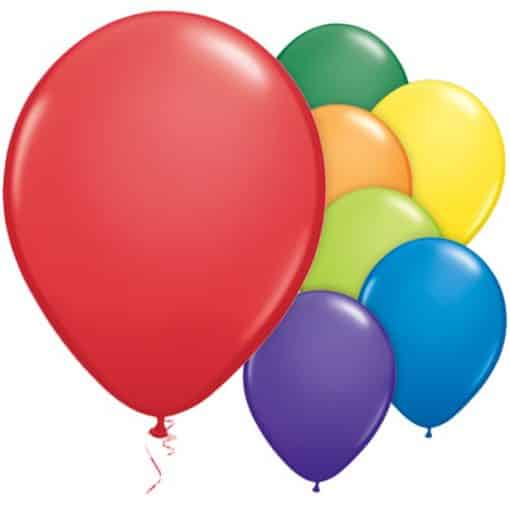 Assorted Carnival Colours Latex Balloons