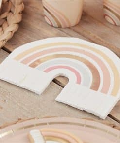 Gold Foiled Natural Rainbow Fringe Napkins