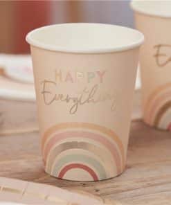 Happy Everything Natural Rainbow Birthday Party Cups