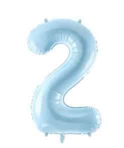 Pastel Blue Number 2 Balloon