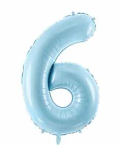 Pastel Blue Number 6 Balloon