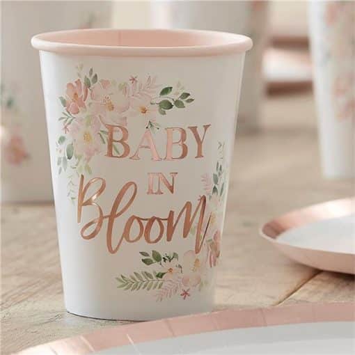 Baby In Bloom Floral Paper Cups