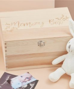 Baby In Bloom Wooden Keepsake Memory Box