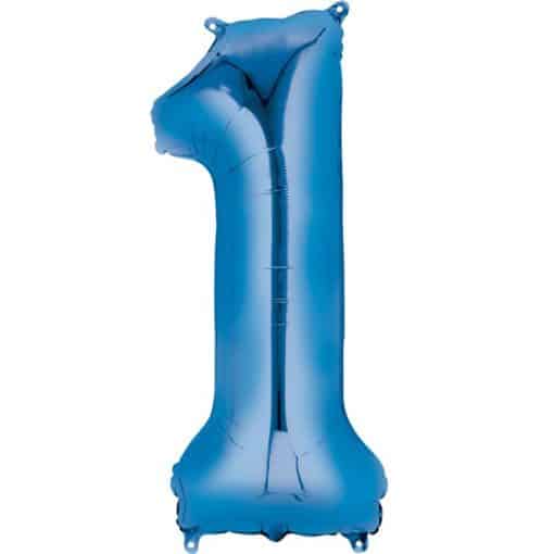 Blue Number 1 Air Filled Balloon