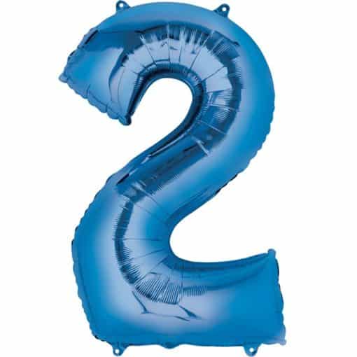 Blue Number 2 Foil Balloon