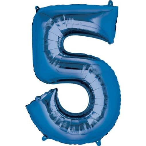 Blue Number 5 Foil Balloon