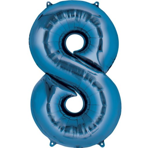 Blue Number 8 Foil Balloon