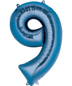 Blue Number 9 Foil Balloon