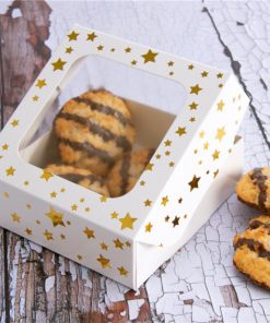 Gold Stars Square Treat Boxes