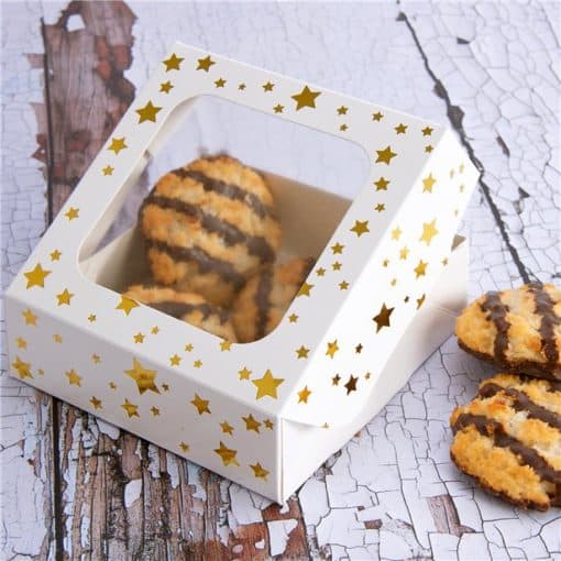 Gold Stars Square Treat Boxes