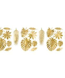 Gold Tropical Leaf Card Decorations