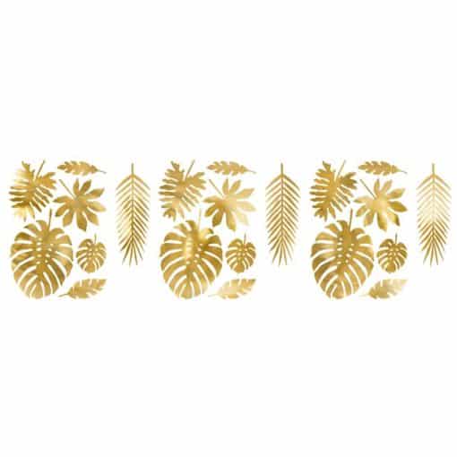 Gold Tropical Leaf Card Decorations