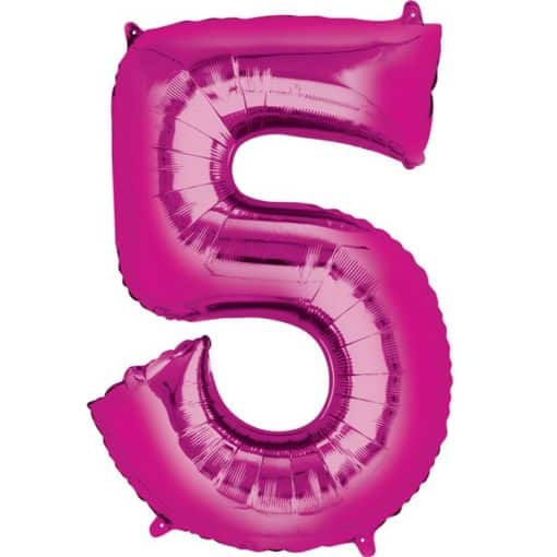 Pink Number 5 Foil Balloon