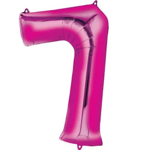 Pink Number 7 Foil Balloon