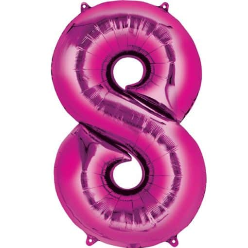 Pink Number 8 Foil Balloon