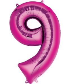 Pink Number 9 Foil Balloon