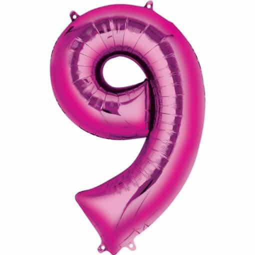 Pink Number 9 Foil Balloon