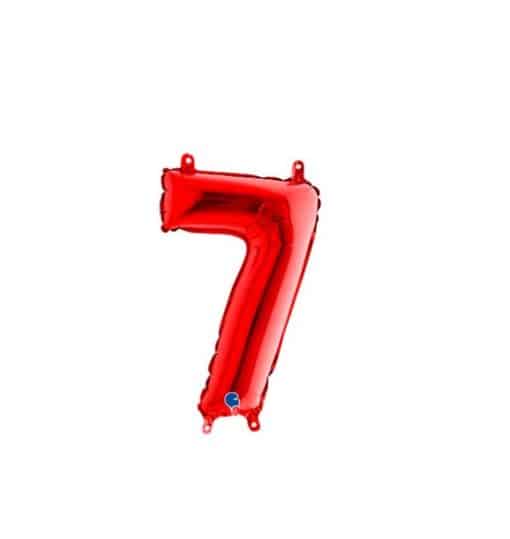 Red Number 7 Foil Balloon