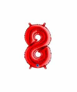 Red Number 8 Foil Balloon