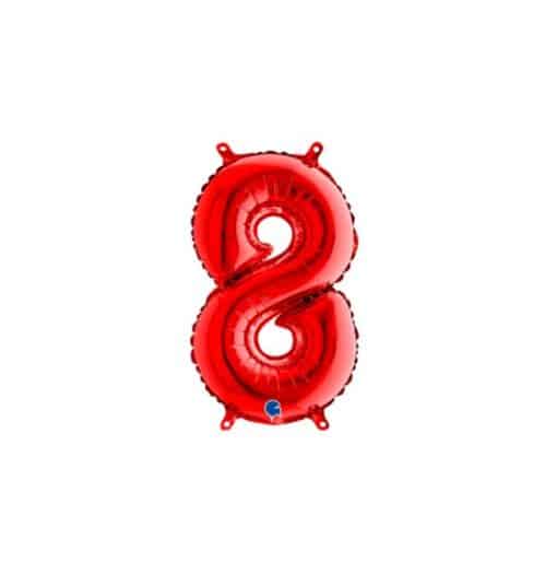 Red Number 8 Foil Balloon