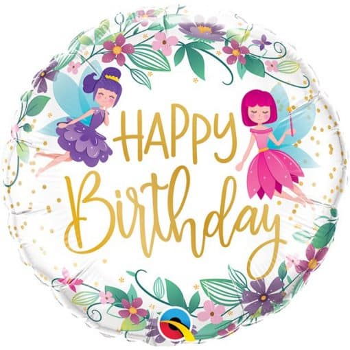 Wild Flower Fairies "Happy Birthday" Foil Balloon